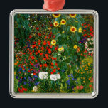 Farm Garden with Sunflowers by Gustav Klimt  Metal Tree Decoration<br><div class="desc">Farm Garden with Sunflowers,  famous painting by Gustav Klimt</div>