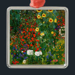 Farm Garden with Sunflowers by Gustav Klimt  Metal Tree Decoration<br><div class="desc">Farm Garden with Sunflowers,  famous painting by Gustav Klimt</div>