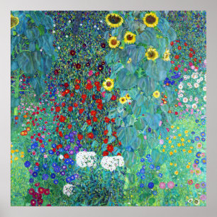 Farm Garden with Sunflowers by Gustav Klimt  Poster