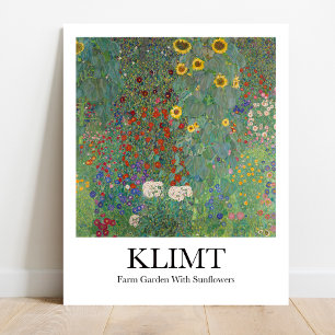 Farm Garden with Sunflowers by Gustav Klimt Poster