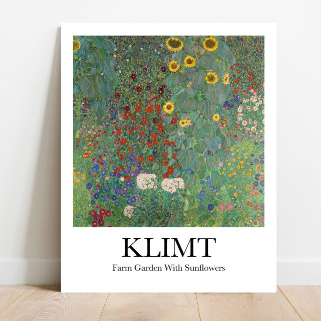 Farm Garden with Sunflowers by Gustav Klimt Poster (Bring Sunshine Home: Klimt's "Farm Garden." Golden hues, vibrant florals)