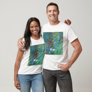 Farm Garden with Sunflowers by Gustav Klimt  T-Shirt