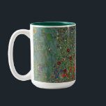 Farm Garden with Sunflowers by Gustav Klimt Two-Tone Coffee Mug<br><div class="desc">Experience the beauty of Gustav Klimt's iconic artwork with our Farm Garden with Sunflowers mug. This mug boasts a stunning print of Klimt's masterpiece, featuring vibrant sunflowers set against a lush garden backdrop. Perfect for enjoying your favourite hot beverages while admiring the intricate details of the artwork. Whether you're a...</div>