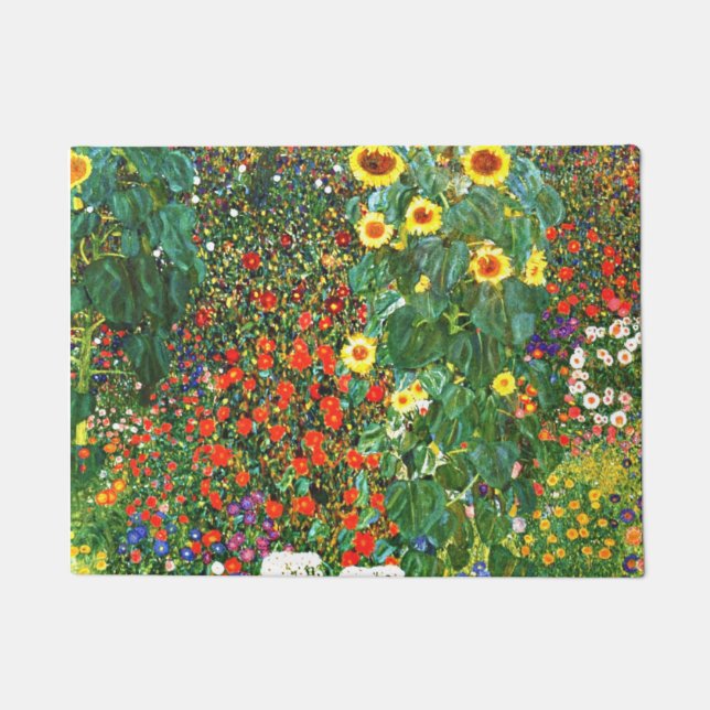Farm Garden with Sunflowers, famous painting Doormat (Front)