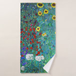 Farm Garden with Sunflowers, Gustav Klimt Bath Towel<br><div class="desc">Gustav Klimt (July 14, 1862 – February 6, 1918) was an Austrian symbolist painter and one of the most prominent members of the Vienna Secession movement. Klimt is noted for his paintings, murals, sketches, and other objets d'art. In addition to his figurative works, which include allegories and portraits, he painted...</div>