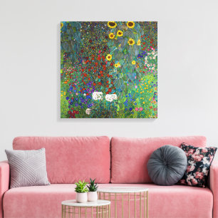 Farm Garden with Sunflowers   Gustav Klimt   Canvas Print