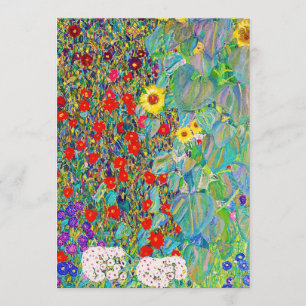 Farm Garden With Sunflowers Gustav Klimt Invitation