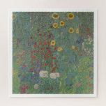 Farm Garden with Sunflowers Gustav Klimt Jigsaw Puzzle<br><div class="desc">Customise the border colour as desired. Farm Garden with Sunflowers 1907.</div>