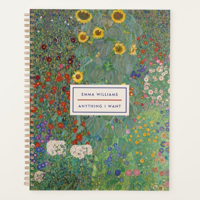 Farm Garden with Sunflowers Gustav Klimt Planner (Front)