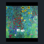 Farm Garden with Sunflowers, Gustav Klimt Poster<br><div class="desc">*You can customise the background colour and text of this item freely using "Edit Design". Gustav Klimt (July 14, 1862 – February 6, 1918) was an Austrian symbolist painter and one of the most prominent members of the Vienna Secession movement. Klimt is noted for his paintings, murals, sketches, and other...</div>