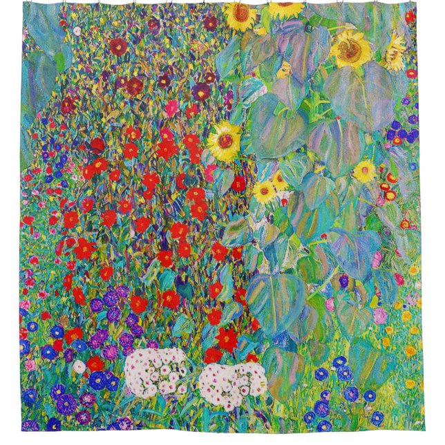 Farm Garden With Sunflowers Gustav Klimt Shower Curtain (Front)