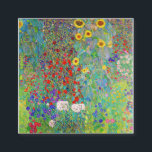 Farm Garden With Sunflowers Gustav Klimt Square Business Card<br><div class="desc">Farm Garden With Sunflowers Gustav Klimt</div>