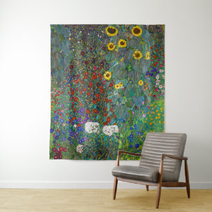 Farm Garden with Sunflowers   Gustav Klimt   Tapestry