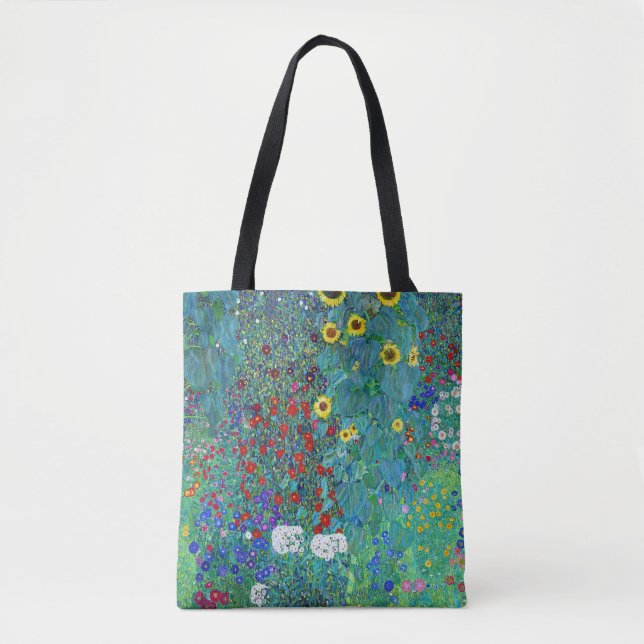 Farm Garden with Sunflowers, Gustav Klimt Tote Bag (Front)