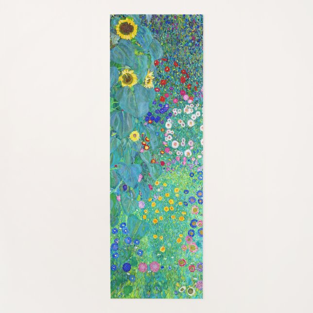 Farm Garden with Sunflowers, Gustav Klimt Yoga Mat (Front)