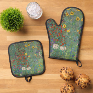 Farm Garden with Sunflowers Oven Mitt & Pot Holder Set