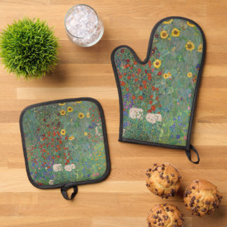 Farm Garden with Sunflowers Oven Mitt & Pot Holder Set