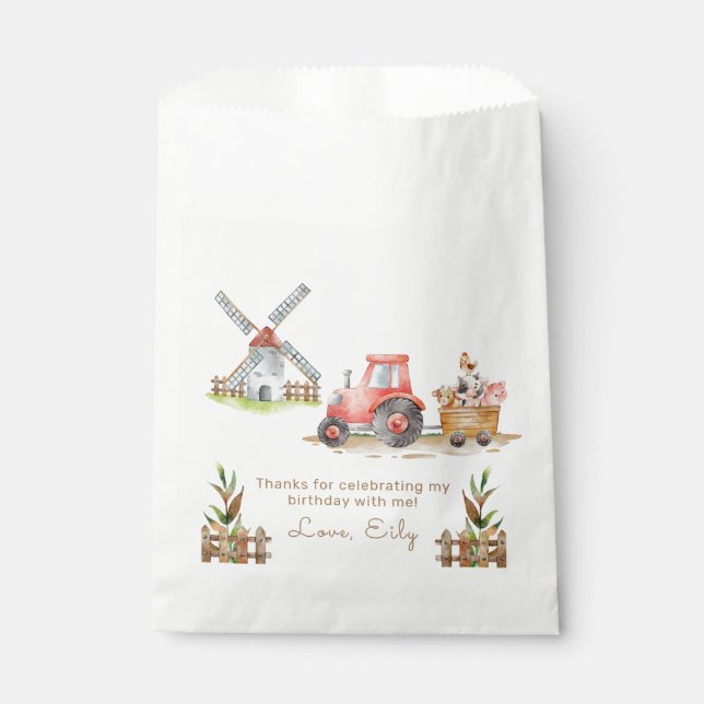 Farm Gender Neutral Birthday Party Favour Bags (Front)