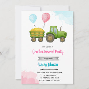 Farm gender reveal invitation