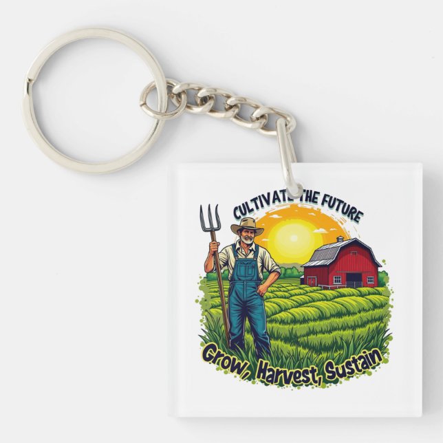 Farm Gift Farming Lover Future Farmer Key Ring (Front)