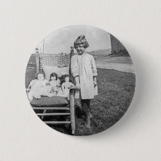 Farm Girl and Her Doll Friends Vintage 6 Cm Round Badge