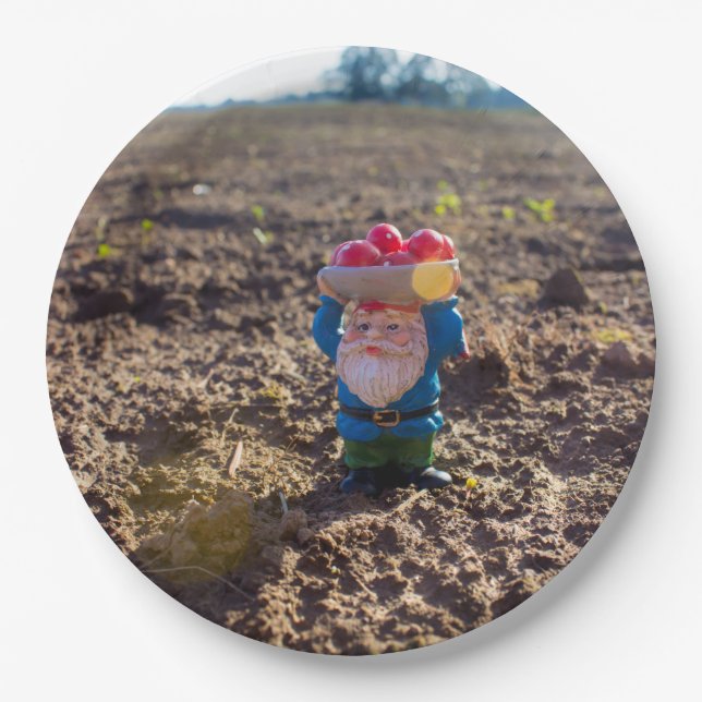 Farm Gnome Paper Plate (Front)