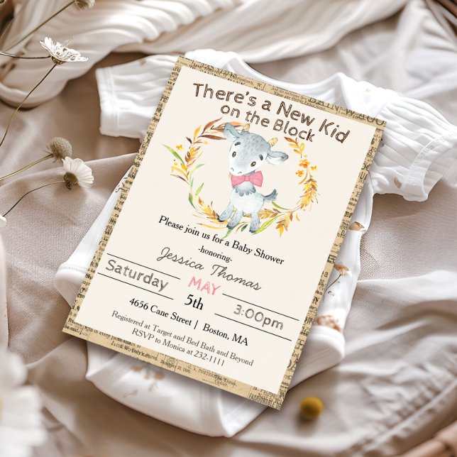Farm Goat Girl Baby Shower Invitation (Creator Uploaded)