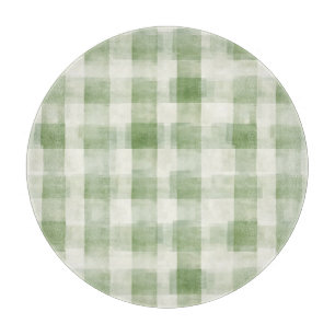 Farm Green Cream Plaid Bridal Shower Cutting Board