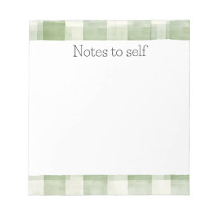 Farm Green Cream Plaid Notepad