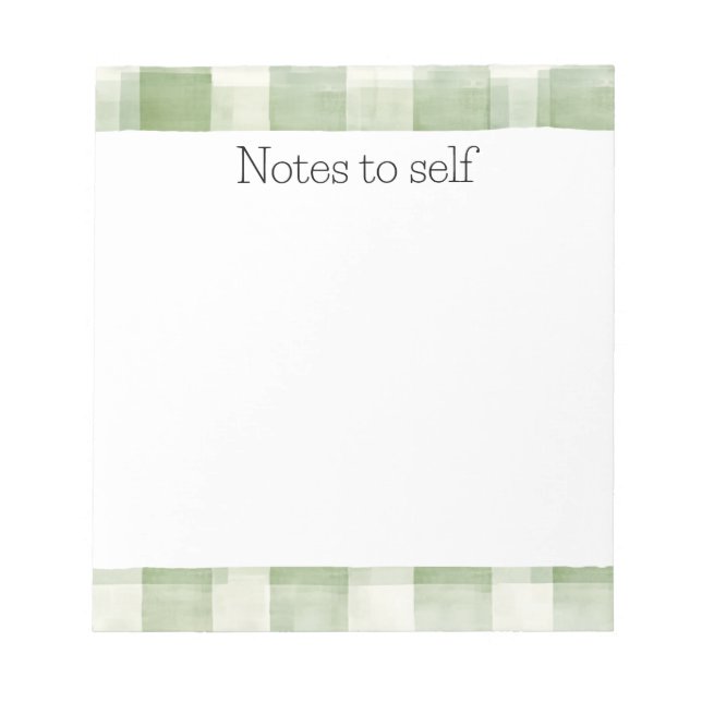 Farm Green Cream Plaid   Notepad (Front)