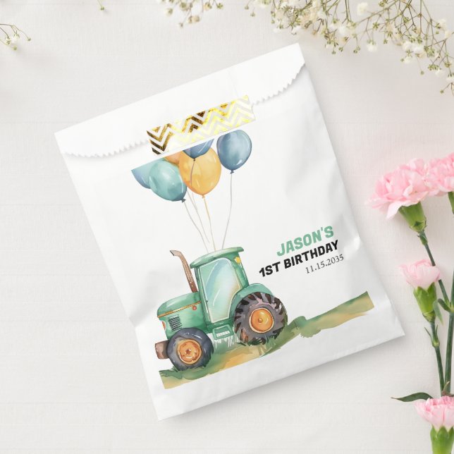 Farm Green Tractor Birthday Favour Bags (Sealed)