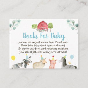 Farm Greenery Baby Shower Book Request Enclosure Card