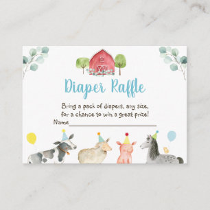 Farm Greenery Baby Shower Diaper Raffle Cards