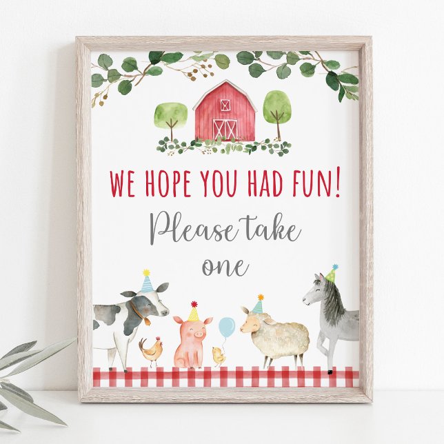 Farm Greenery Birthday Party Favour Sign (Creator Uploaded)