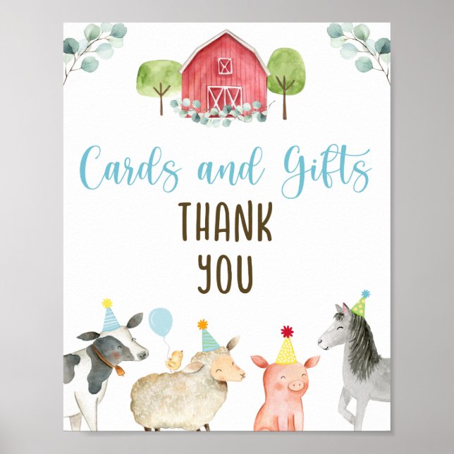 Farm Greenery Cards & Gifts Birthday Sign (Front)
