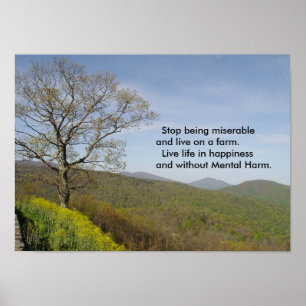 Farm happiness Virginia Mountains Poster
