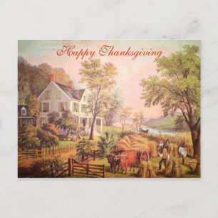 Farm Harvest Custom Business Thanksgiving Postcard