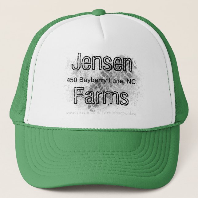 Farm hat, Family Farm, tire track, farm logo Trucker Hat (Front)