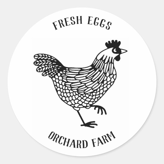 Farm Hen Egg Classic Round Sticker (Front)