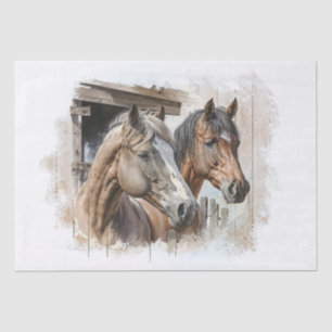 Farm Horses Watercolor Tissue Paper