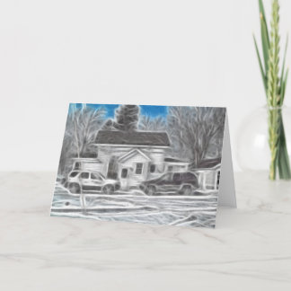 Farm House 3 Enhanced Oil Holiday Card