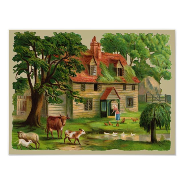 Farm House And Country Garden Photo Print (Front)