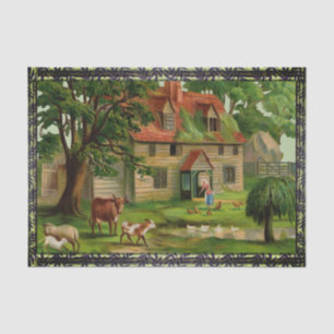 Farm House And Country Garden Tissue Paper