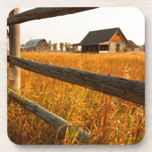 Farm House And Rail Fence In Grand Teton Coaster
