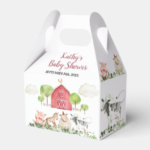 Farm House Animals Barnyard Birthday Baby Shower Favour Box