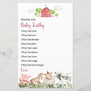 Farm House Animals Barnyard Prayers for Baby
