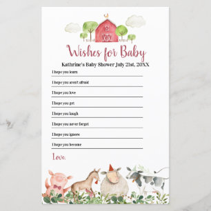 Farm House Animals Barnyard Wishes for Baby