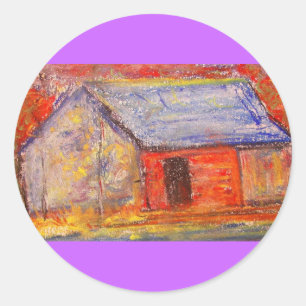 farm house classic round sticker