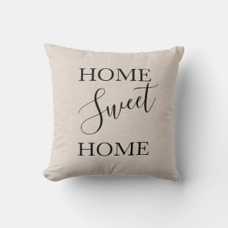 Farm house Home sweet home faux alabaster linen Cushion