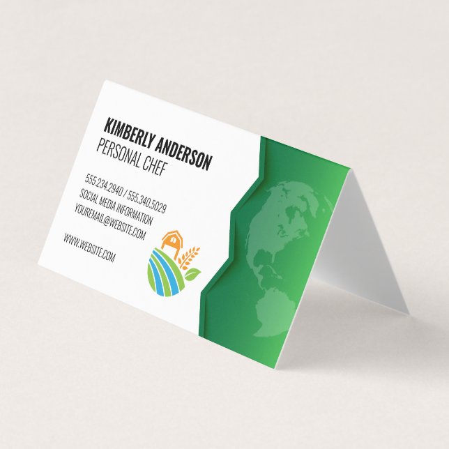 Farm Icon | Green Earth Business Card (Front)
